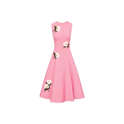 Oscar De La Renta FW23 Без рукавов Платье Женское Розовое