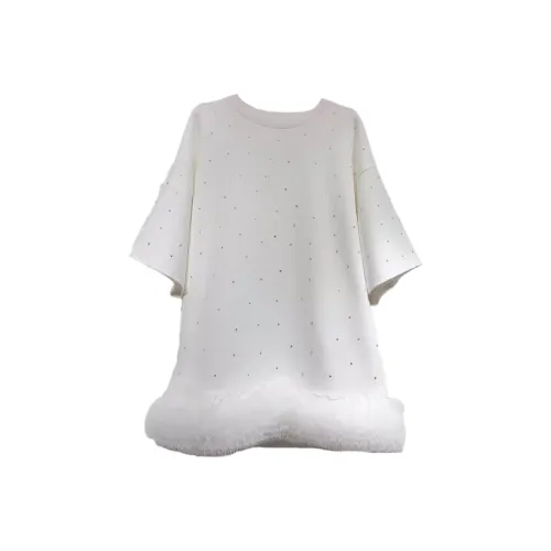 ARIADNAW STUDIO Короткий рукав Платье Женское Белое