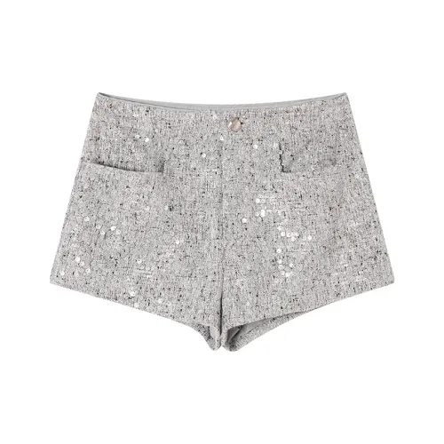 Ouyang Повседневные шорты Женские Ледник Серебряный
