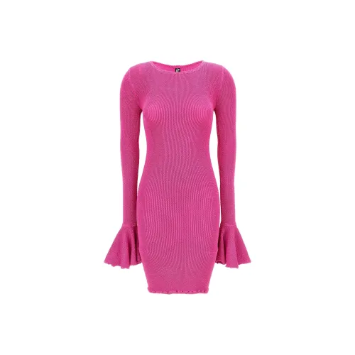 Rotate x REINA OLGA Длинное платье с длинными рукавами женское розовое