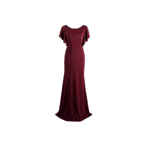 Marchesa Notte Red Женские Короткие Платья с Рукавами