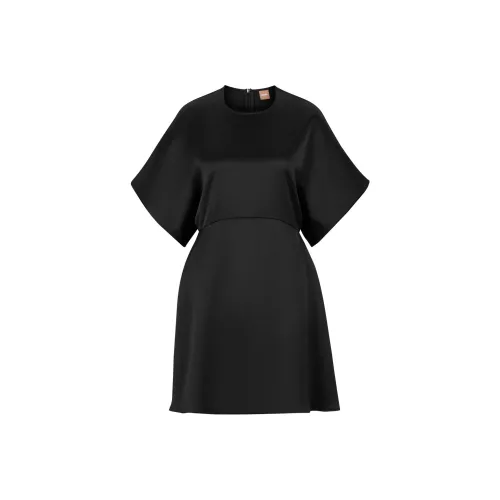 HUGO BOSS Черное Женское Короткое Платье с Рукавами