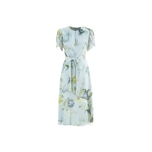 Erdem Blue Женские Короткие Платья с Рукавами