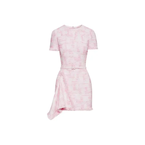 Oscar De La Renta SS24 Короткое платье с короткими рукавами женское розовое