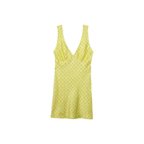 Victoria's Secret Розовый BY FRANKIES BIKINIS SPRINGTIME Сатиновое Платье BB Без рукавов Платье Женское Желтое