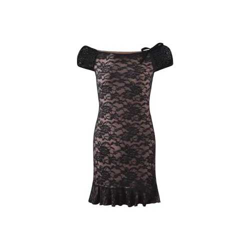 Tiger Mist Cyd Платье Короткое с Рукавами Платье Женское Черное