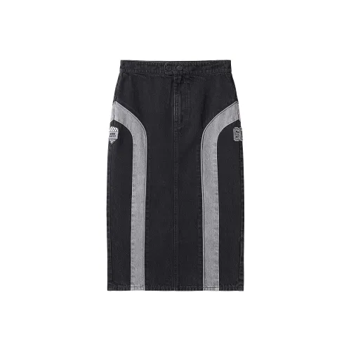 Miss Sixty Деним Длинная Юбка Женская Черная Серый