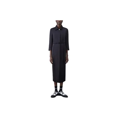 THOM BROWNE THOM BROWNE FW23 ранняя осенняя коллекция Черное Женское платье с длинным рукавом
