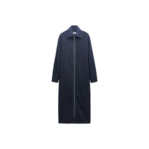 ZARA Синие Женские Длинные Платья с Рукавами