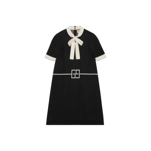 GUCCI FW23 Короткий рукав Платье Женское Черное