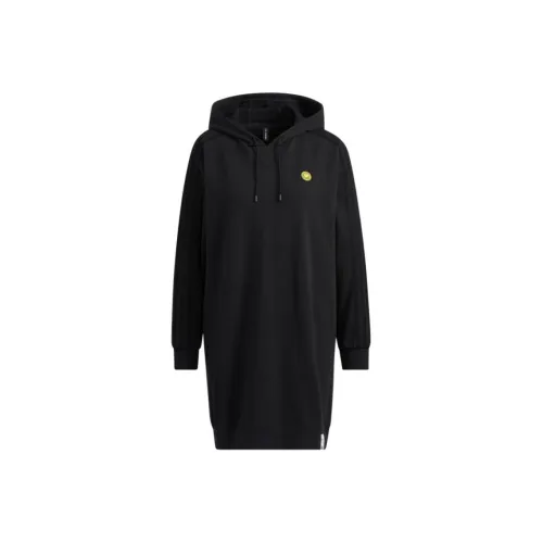 ADIDAS NEO Черное Женское Длинное Платье с Рукавами