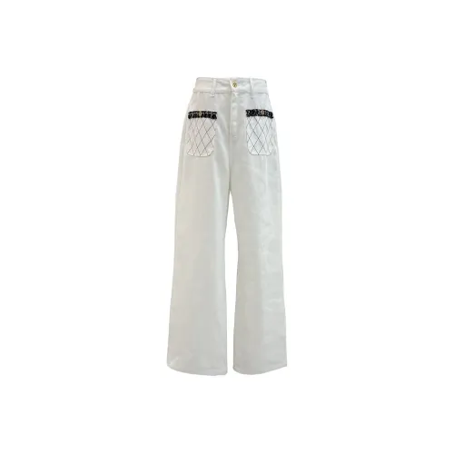 HUINIAN Белые Женские Джинсы