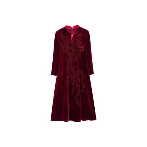 KAIMUSHI Длинное платье с длинными рукавами женское