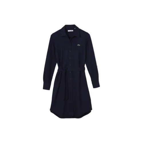 LACOSTE Морской синий Женские Длинные Рукава Платья