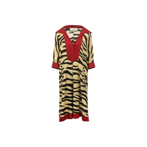 GUCCI Длинное платье с длинными рукавами женское желтое