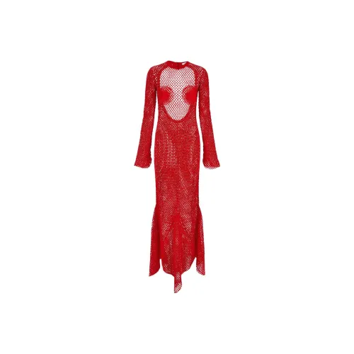 FERRAGAMO SS23 Длинное платье с длинными рукавами женское