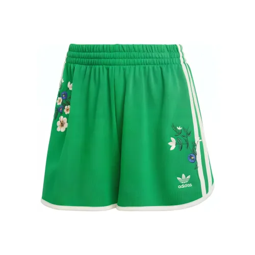 Adidas Originals Мода GRAPHICS Цветочные Шорты Повседневные Шорты Женские Зеленые