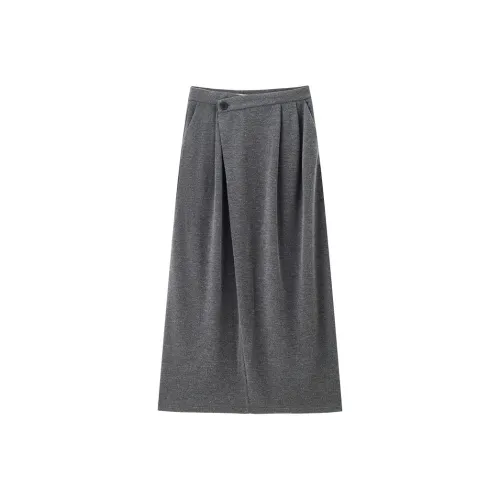 Giordano KNIT Длинная Юбка Женская Серого цвета