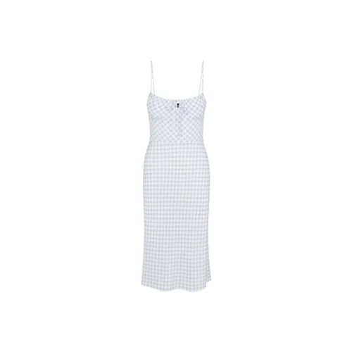 Réalisation Par Светло-синий GINGHAM Полосы Клетка Женские Слиплатья
