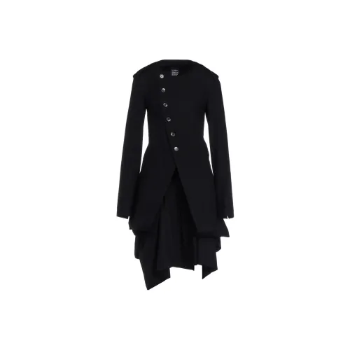 Yohji Yamamoto Черные Женские Длинные Платья с Длинными Рукавами