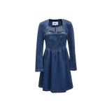 J34 390 Выстиранный Деним Синий