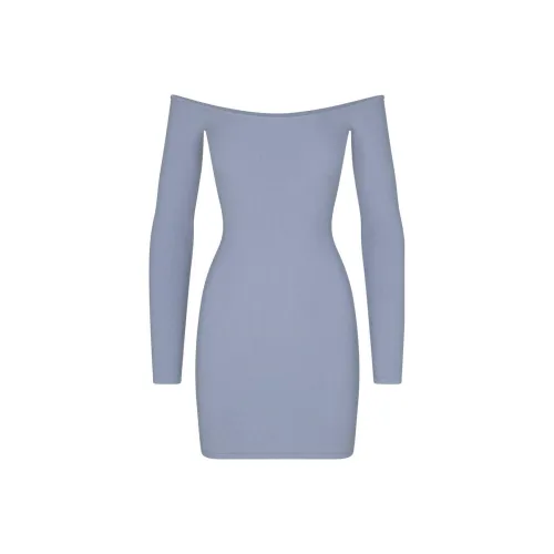 Skims Серо-фиолетовый Женские Длинные Платья с Рукавами