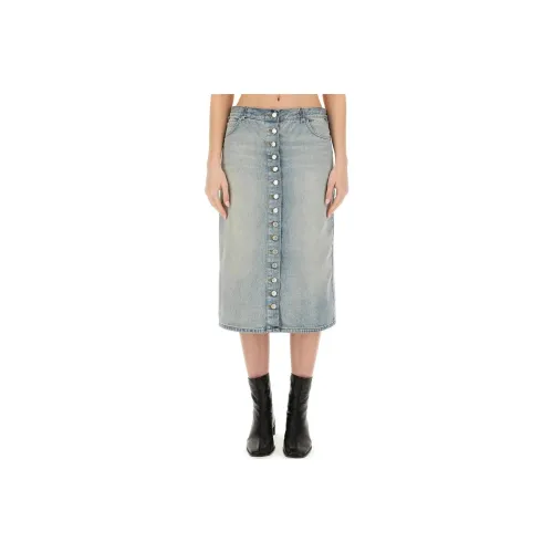 COURREGES Деним Длинный Юбка Женская Светло-Синий