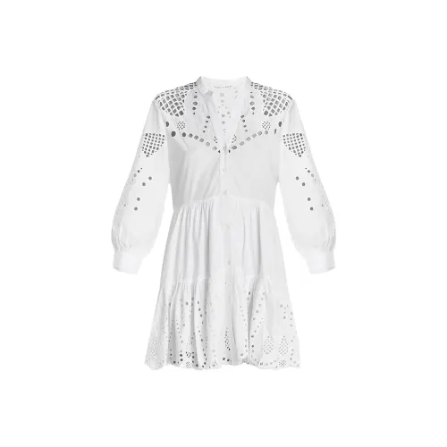 Veronica Beard Длинное платье с длинными рукавами женское белое