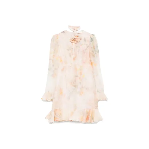 Zimmermann FW24 Длинное платье с длинными рукавами женское светло-бежевый