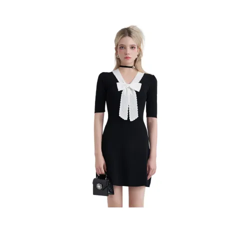 JORYAweekend Короткий рукав Платье Женское Черное