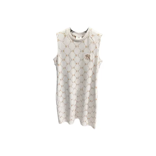 Mlb Base Logo Без рукавов Платье Женское Кремовое