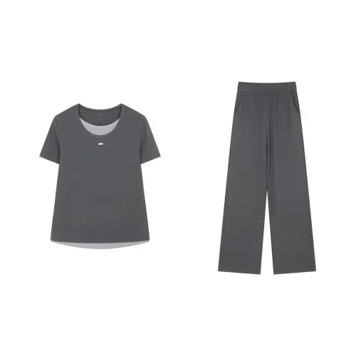 Mo Han Yi Mei SS24 Повседневный костюм женский темно-серый