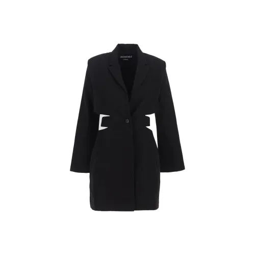 Jacquemus Черное Женское Длинное Платье с Рукавами