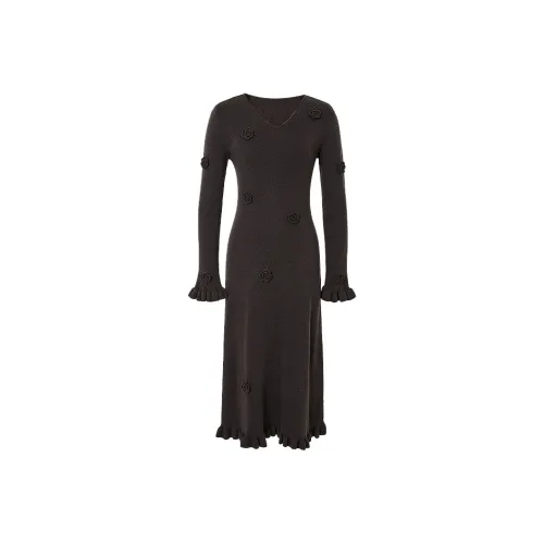 Hopeshow Длинное платье с длинными рукавами женское