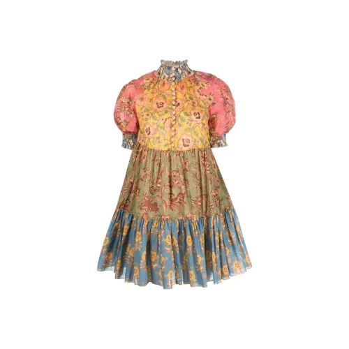 Zimmermann Многоцветные Женские Короткие Платья с Рукавами