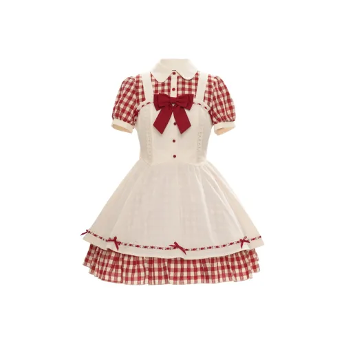 LALAJK Короткое платье с короткими рукавами женское