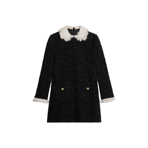 CELINE Длинное платье с длинными рукавами женское черное