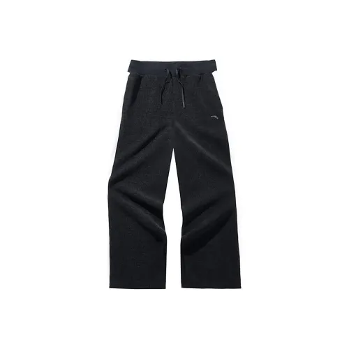ANTA ZONGXUNXILIE Вязаные тренировочные брюки Женские базовые Черный Папирус Белый