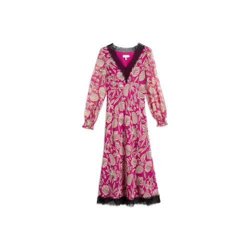 Ted Baker Ярко-розовый Женские Платья с Длинным Рукавом