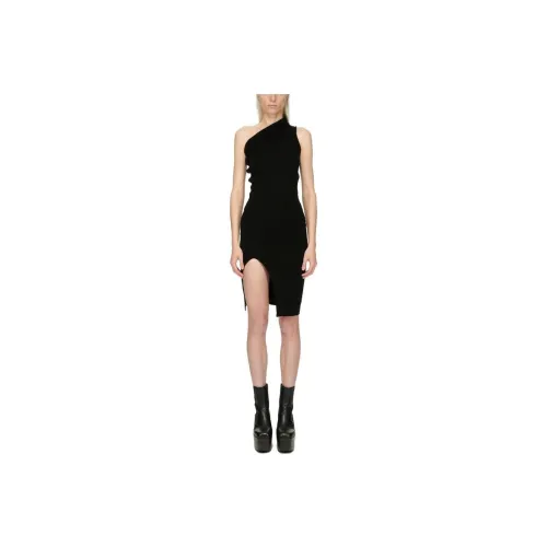 RICK OWENS Черное женское платье без рукавов