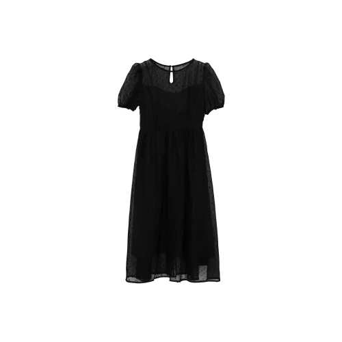 Fstudio Black Женские Короткие Платья с Рукавами