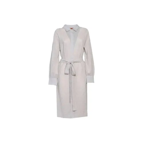 MISSONI Длинное платье с длинными рукавами женское бежевый