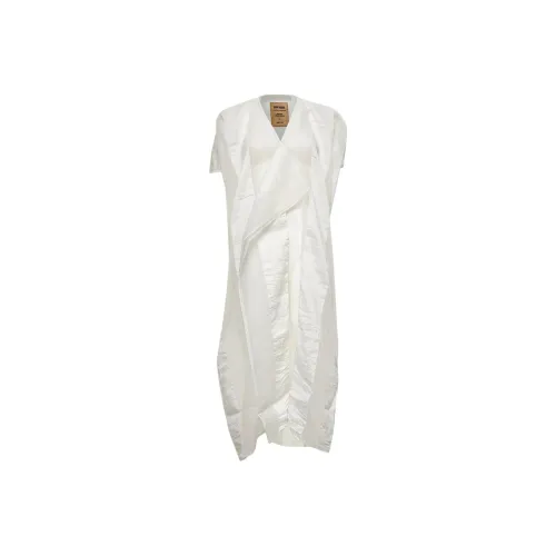 UMA WANG Короткий рукав платье женское белое