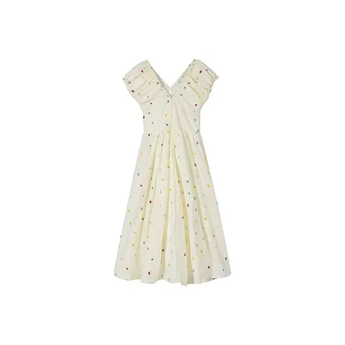 PUREIDOL Короткий рукав платье женское радужный вышивка