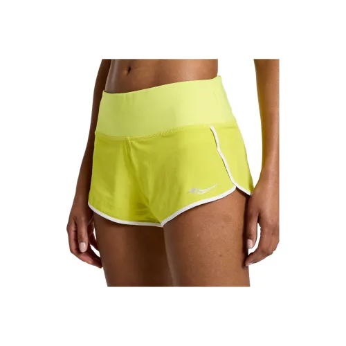Saucony FW23 Outpace 2,5' Split Короткие Повседневные Шорты Женские Желтые