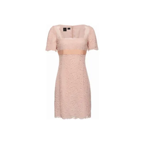 PINKO Розовые Женские Платья с Короткими Рукавами