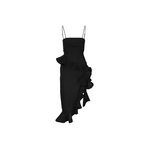 Zimmermann SS24 Slip Платье Женское Обсидиановый Черный