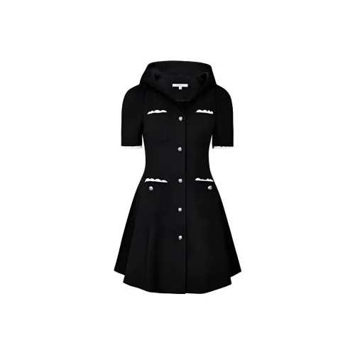 JORYAweekend Black Женские Короткие Платья с Рукавами