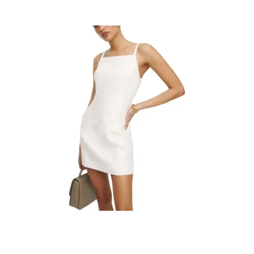 Reformation Phillipa Linen Dress Slip Dress Women's White