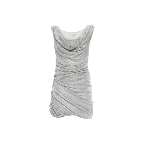 MAGDA BUTRYM Короткий рукав Платье Женское Серебристый